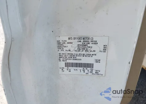 2005 Ford F-250 Xl/Xlt из США, поврежденный, VIN 1FTNF20515EB82555